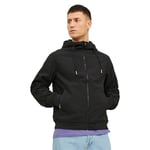 JACK & JONES JUNIOR Erkek Çocuk JJEHERO Şişme Kapüşon NOOS JNR Ceket, Siyah/Detay: Düz, 140