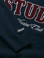 JACK & JONES JXBROOK CREW NECK KNIT Kadın Triko/Kazak Maritime Blue Detail:/Studio L