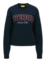 JACK & JONES JXBROOK CREW NECK KNIT Kadın Triko/Kazak Maritime Blue Detail:/Studio L