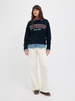 JACK & JONES JXBROOK CREW NECK KNIT Kadın Triko/Kazak Maritime Blue Detail:/Studio L