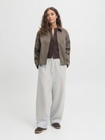 JACK & JONES JXSTUDIO VESTERBRO HW PANT SWT NOOS Kadın Pantolon Light Grey Melange Print:BRIGHT WHITE JJXX STUDIO M
