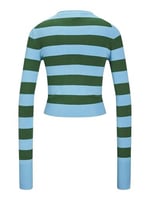 Jack & Jones Kadın Hakim Yaka Triko Uzun Kollu Jjxx Jxvalentina Soft Stripe Crop Knit Sn