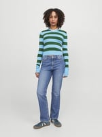 Jack & Jones Kadın Hakim Yaka Triko Uzun Kollu Jjxx Jxvalentina Soft Stripe Crop Knit Sn