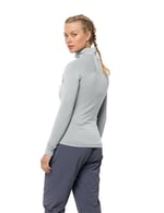 Jack Wolfskin 1710981_6709 Prelight FZ W Cool Grey Kadın Outdoor Polar Gri S