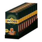 JACOBS - Espresso 7 Classico - Orta Yoğunluk - Dengeli ve Meyvemsi - Espresso Kapsülleri - 10 alüminyum kapsül x 10 Adet