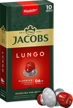 JACOBS - Lungo 6 Classico - Orta Yoğunluk - Hafif ve Kadifemsi - Espresso Kapsülleri - 10 alüminyum kapsül