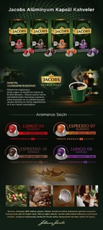 Jacobs Lungo Intenso 8 Kapsül Kahve 10 x 10 Paket (100 Adet) Nespresso Uyumlu