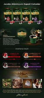 Jacobs Lungo Intenso 8 Kapsül Kahve 10 x 10 Paket (100 Adet) Nespresso Uyumlu