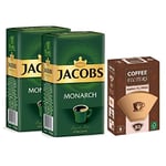 Jacobs Monarch 250 gr Filtre Kahve 2li + Coffee Filters Filtre Kahve Kağıdı 1/4 80li