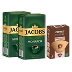 Jacobs Monarch 250 gr Filtre Kahve 2li + Coffee Filters Filtre Kahve Kağıdı 1/4 80li