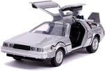 Jada, 253252003, Geleceğe Dönüş 2 Zaman Makinası Oyuncak Araba , Ayrıntılı İç Mekan, 1:32 ölçek, Açılabilir Kapılar, Lisanslı, Back To The Future 2 Time Machine Car