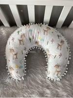 Jaju Baby Wafle Pike Kumaş Ceylan Tasarım Ponponlu Emzirme Yastığı - Destek Minderi