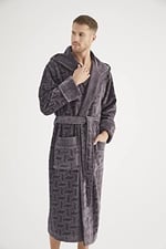Jakarlı%100 Cotton Erkek Bornozu