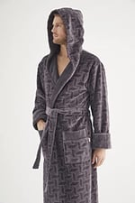Jakarlı%100 Cotton Erkek Bornozu