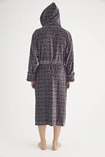 Jakarlı%100 Cotton Erkek Bornozu
