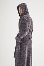 Jakarlı%100 Cotton Erkek Bornozu