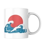 Japon Dalgaları Baskılı Kupa Bardak Hediyelik Çay Kahve Kupası Coffee Mug