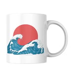 Japon Dalgaları Baskılı Kupa Bardak Hediyelik Çay Kahve Kupası Coffee Mug