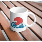 Japon Dalgaları Baskılı Kupa Bardak Hediyelik Çay Kahve Kupası Coffee Mug