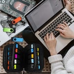JBOS Flash Sürücü Kılıfı 20 Yuvalı USB Saklama Kutusu USB Tutucu Saklama Çantası USB Flash Sürücü için Elektronik Aksesuar Düzenleyici, USB Kutusu, Başparmak Sürücü Caes, Atlama Sürücü Kılıfı