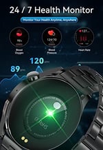 JELLOO Akıllı saat, erkek, telefon fonksiyonlu, fitness saati, erkek kol saati, Android ve iOS 1,32 inç HD yuvarlak dokunmatik ekran, erkek akıllı saat, 70 spor modu, fitness izleyici, tansiyon ölçümü