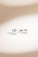 Jelux 925 Ayar Gümüş 6 Mm Inci Çivili Küpe