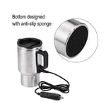 Jenngaoo Seyahat ısıtma kupası, 12 V, 450 ml, 120 W, araç su ısıtıcısı, paslanmaz çelik, seyahat kazanı, taşınabilir, elektrikli ısıtmalı seyahat kupası, kahve, süt ve çay için