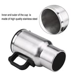 Jenngaoo Seyahat ısıtma kupası, 12 V, 450 ml, 120 W, araç su ısıtıcısı, paslanmaz çelik, seyahat kazanı, taşınabilir, elektrikli ısıtmalı seyahat kupası, kahve, süt ve çay için