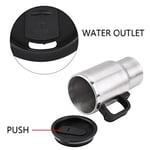 Jenngaoo Seyahat ısıtma kupası, 12 V, 450 ml, 120 W, araç su ısıtıcısı, paslanmaz çelik, seyahat kazanı, taşınabilir, elektrikli ısıtmalı seyahat kupası, kahve, süt ve çay için