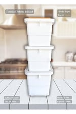 Jet's Home 3'lü Bambu-Beyaz Tekerlekli Patateslik Soğanlık Oyuncak Kutusu Patates Soğan Sepeti Sebzelik 36 Lt
