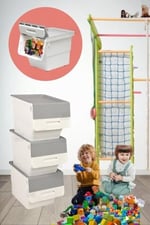 Jet's Home Tekli Tekerlekli Patateslik Soğanlık Oyuncak Kutusu Patates Soğan Sepeti Motek Gri 12 Lt