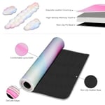 JIKIOU Büyük oyun mouse pedi, su geçirmez, bulut klavye, bilek desteği ve bulut fare, bilek desteği ile ergonomik bilgisayar masası matı, klavye ve fare için (yağmur yayı)