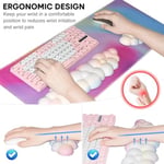 JIKIOU Büyük oyun mouse pedi, su geçirmez, bulut klavye, bilek desteği ve bulut fare, bilek desteği ile ergonomik bilgisayar masası matı, klavye ve fare için (yağmur yayı)