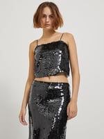 JJXX JJXX JXAVA SEQUIN STRAP CROP TOP WVN Tişört Kadın