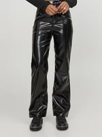 JJXX Jxkenya Hw Straight Faux Leat Pant Noos, Kadın, Siyah, XL