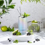 Joeyan Yanardöner İçme Bardakları, Vintage Kabartmalı İstifleme Su Bardakları Romantik, Berrak Hobnail Gökkuşağı Züccaciye Seti, Meyve Suyu İçecekleri için Boncuklu Highball Kahve Çay Kokteyli, 10 oz,