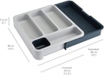 Joseph Joseph 85042 DrawerStore Genişleyen Çatal Bıçak Düzenleyici, Koyu Gri