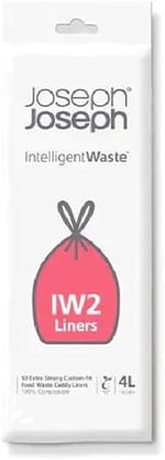 Joseph Joseph Intelligentwaste Organik Çöp Torbası, 50 Adet, 4 Litre, Şeffaf