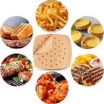 Jouis Air Fryer Pişirme Kağıdı Tek Kullanımlık Hava Fritöz Yağ Geçirmez Yapışmaz Gıda Pişirme Kağıdı Delikli Kare Model 100 Adet