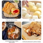 Jouis Air Fryer Pişirme Kağıdı Tek Kullanımlık Hava Fritöz Yağ Geçirmez Yapışmaz Gıda Pişirme Kağıdı Delikli Kare Model 100 Adet