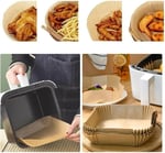 Jouis Airfryer Pişirme Kağıdı, Fritöz Yağlı Kağıdı, Yanmaz Kağıt 50 Adet (Kare) Bowl 1.Sınıf