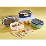 Jouis Beslenme Kutusu 1200 ml 2 Katlı 6 Bölmeli BPA'sız PP Plastik Sefer Tası ve Beslenme Çantası - Lunch Box, ÇATAL KAŞIK ve BIÇAK Dahil Okul Beslenme (Yeşil)