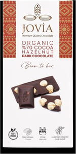 jovia premium quality chocolate ÇİKOLATA Organik Çikolata-%70 Bitter Fındıklı 85 gr