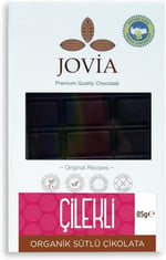 jovia premium quality chocolate ÇİKOLATA Organik Çikolata - Sütlü Çilekli 85 gr