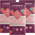 jovia premium quality chocolate Organik Sütlü Çilekli Çikolata 3'lü Avantaj Paket