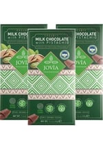 jovia premium quality chocolate Organik Sütlü Çikolata-antep Fıstıklı 3'lü Avantaj Paket