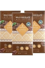 jovia premium quality chocolate Organik Sütlü Çikolata-kahveli 3'lü Avantaj Paket