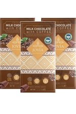 jovia premium quality chocolate Organik Sütlü Çikolata-kahveli 3'lü Avantaj Paket