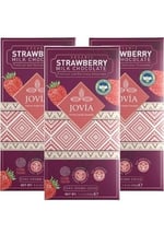 jovia premium quality chocolate Organik Sütlü Çilekli Çikolata 3'lü Avantaj Paket