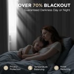Joydeco Beyaz Perde 220 cm Uzunluğunda 2 Panel Seti, Isı Yalıtımlı Uzun Perde ve Perdeler 2 Burg, Oturma Odası Yatak Odası Penceresi için Oda Karartma Gromet Perdeleri (G132 x U 225 inç, Grimsi Beyaz)